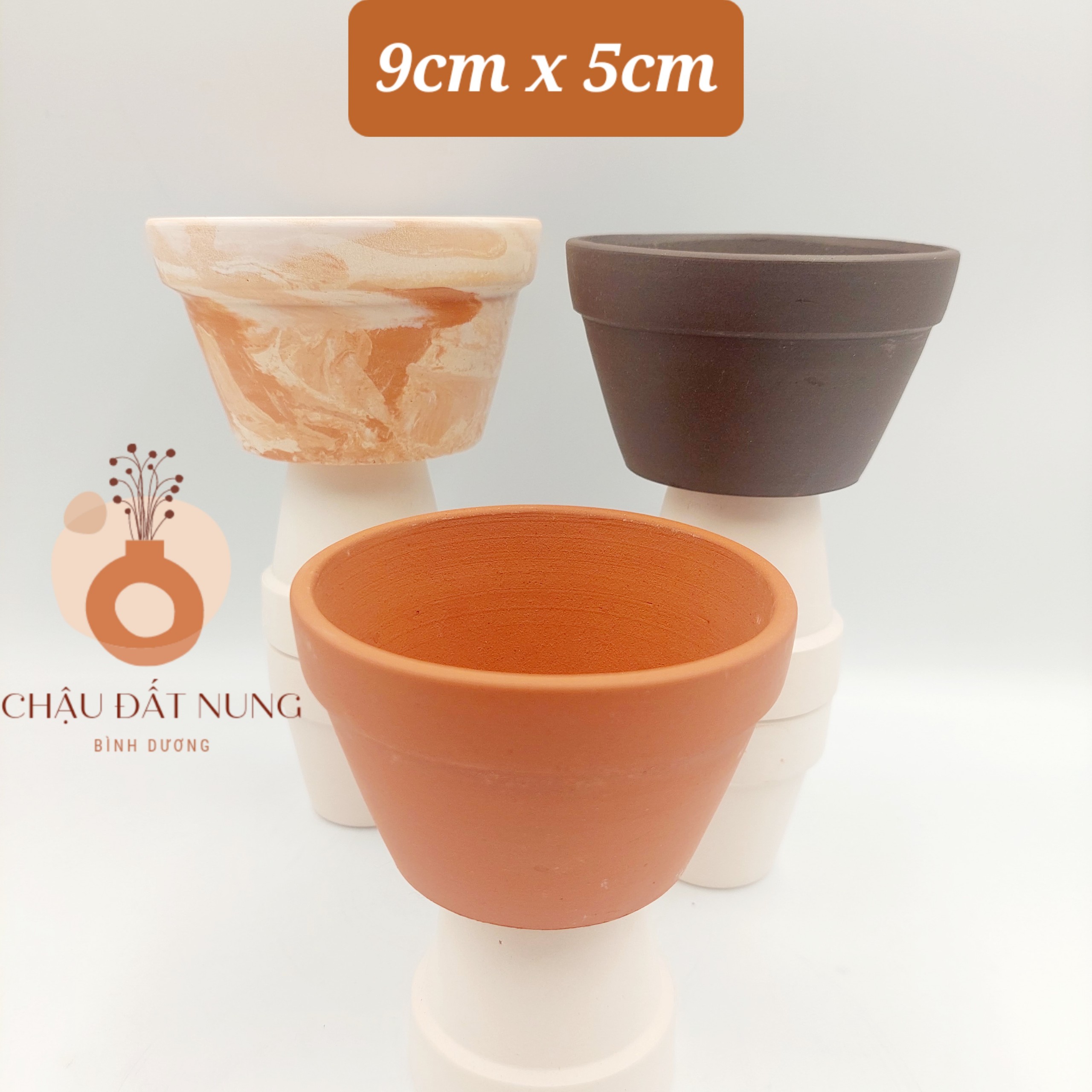 Chậu đất nung, chậu sen đá - Ly gờ 95, miệng chậu 9cm, chiều cao 5cm