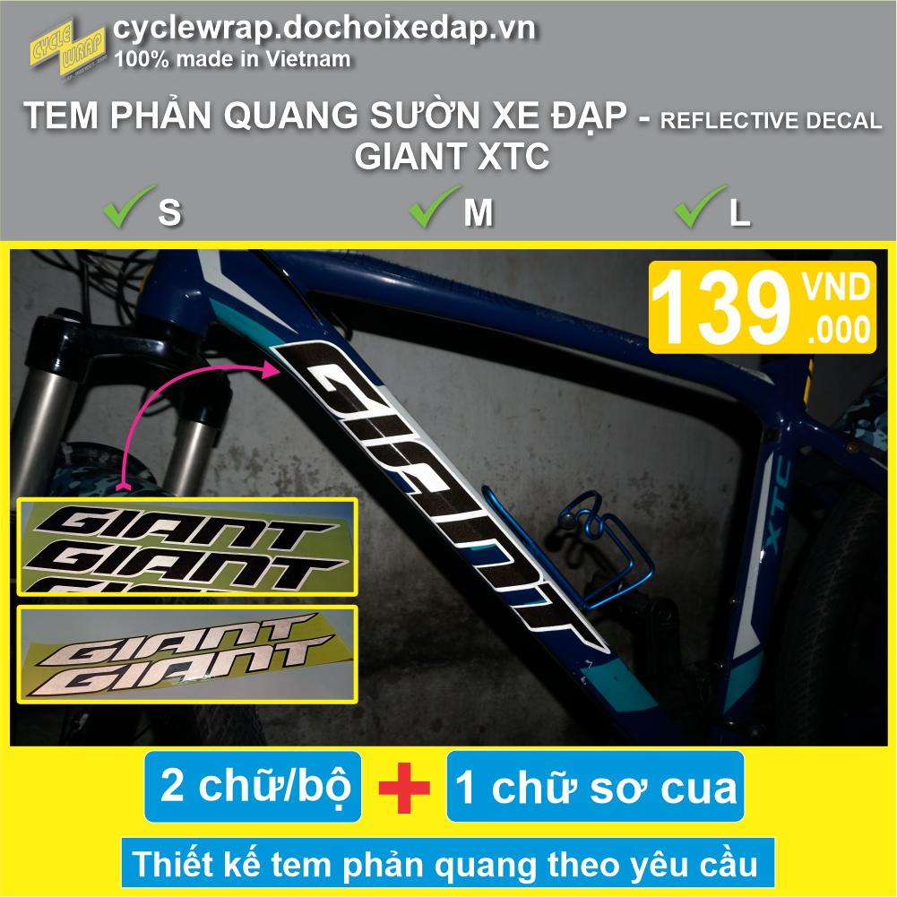 Tem decal dán sườn xe đạp địa hình MTB Giant XTC SLR 2022 XámGray  Giant  Frame decal  CycleWrap  Shopee Việt Nam