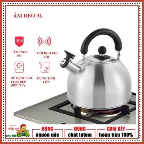 [HCM][SÔI CÒI REO] Ấm Đun Nước Inox Dùng Được Bếp Từ - Các Loại Bếp