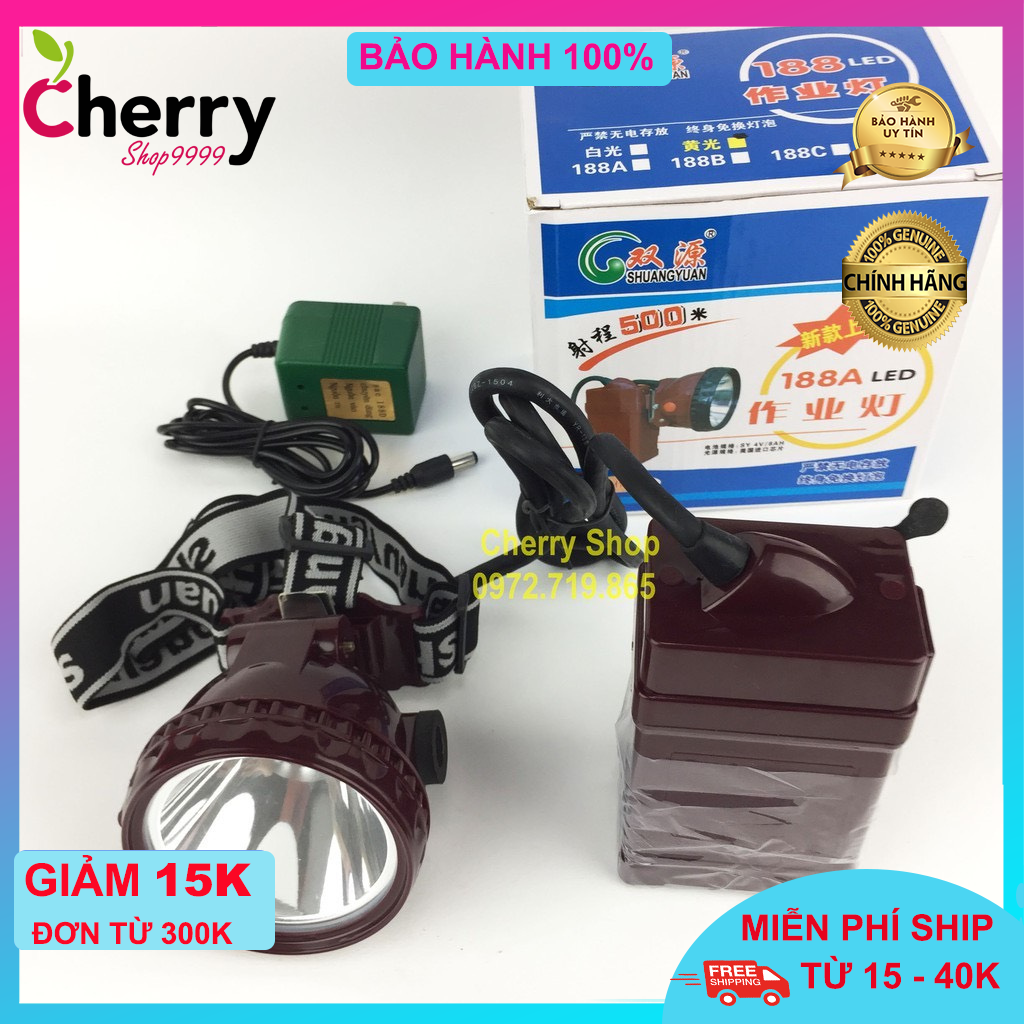 ĐÈN PIN ĐỘI ĐẦU SIÊU SÁNG led 188A ắc quy ( acquy ) khủng 14000 Mah ánh sáng trắng hoặc vàng