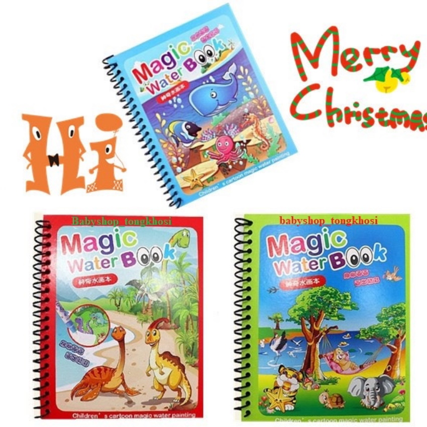Tranh tô màu nước ma thuật, sách tập tô thần kỳ, magic water book cho bé giá tốt với 13 chủ đề