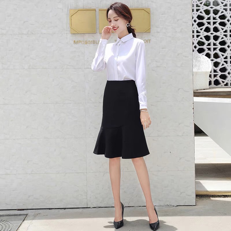 Chân váy đuôi cá sành điệu dài 58cm dáng dài chân váy công sở