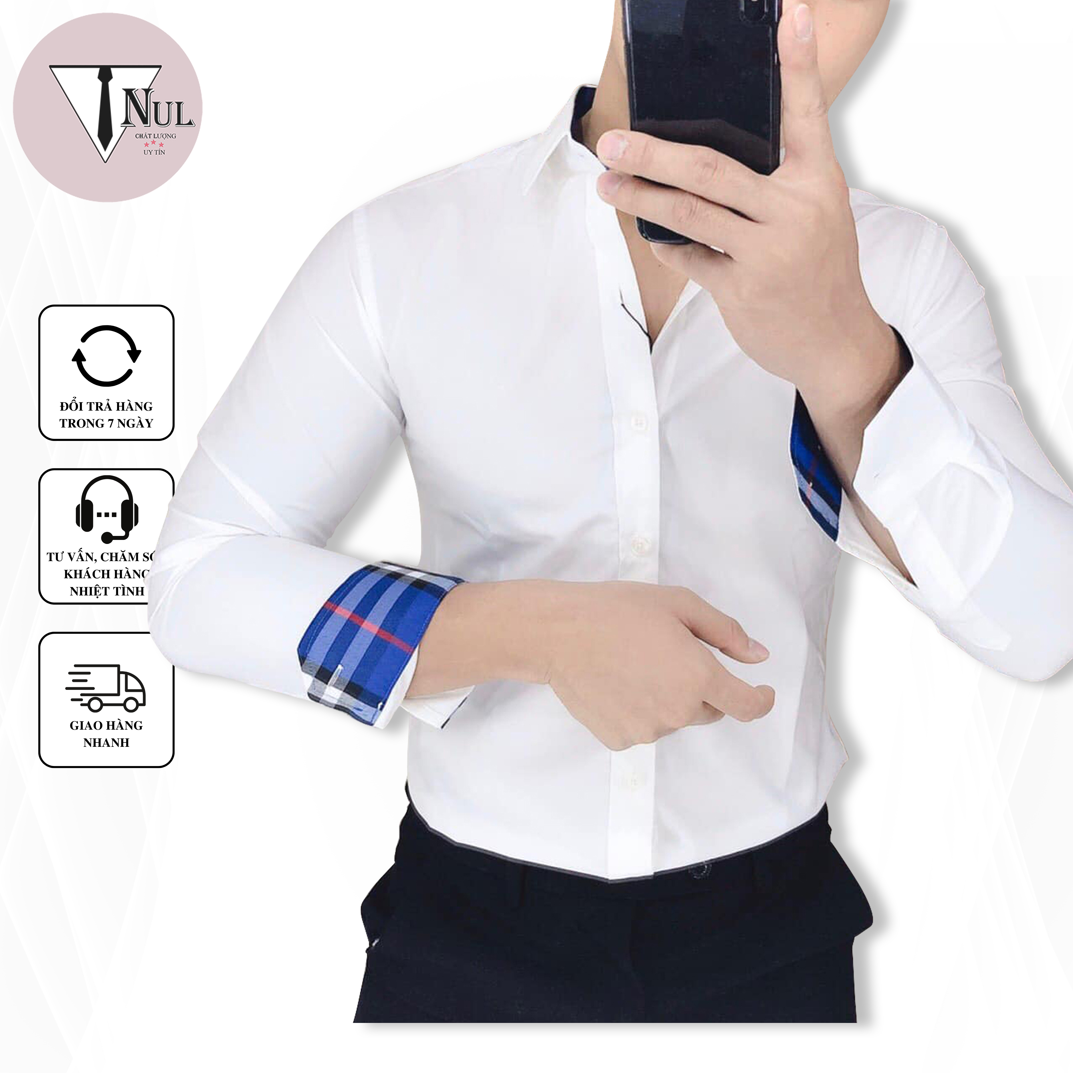 Áo sơ mi, áo sơ mi nam đẹp, chất vải lụa mềm mịn, phối tay cổ buberry đẹp, phom dáng trẻ đẹp dễ phối đồ