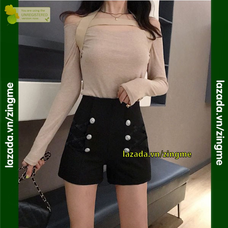 Quần short nữ kaki 2x 3 nút màu đen size S,M,L ZINGME MT899 dịu dàng, nữ tính, thời trang, sành điệu, đẹp rực rỡ, chuẩn store, hàn quốc, năng động, cá tính, rẻ đẹp, chất lượng, hàn quốc, korea, năng động