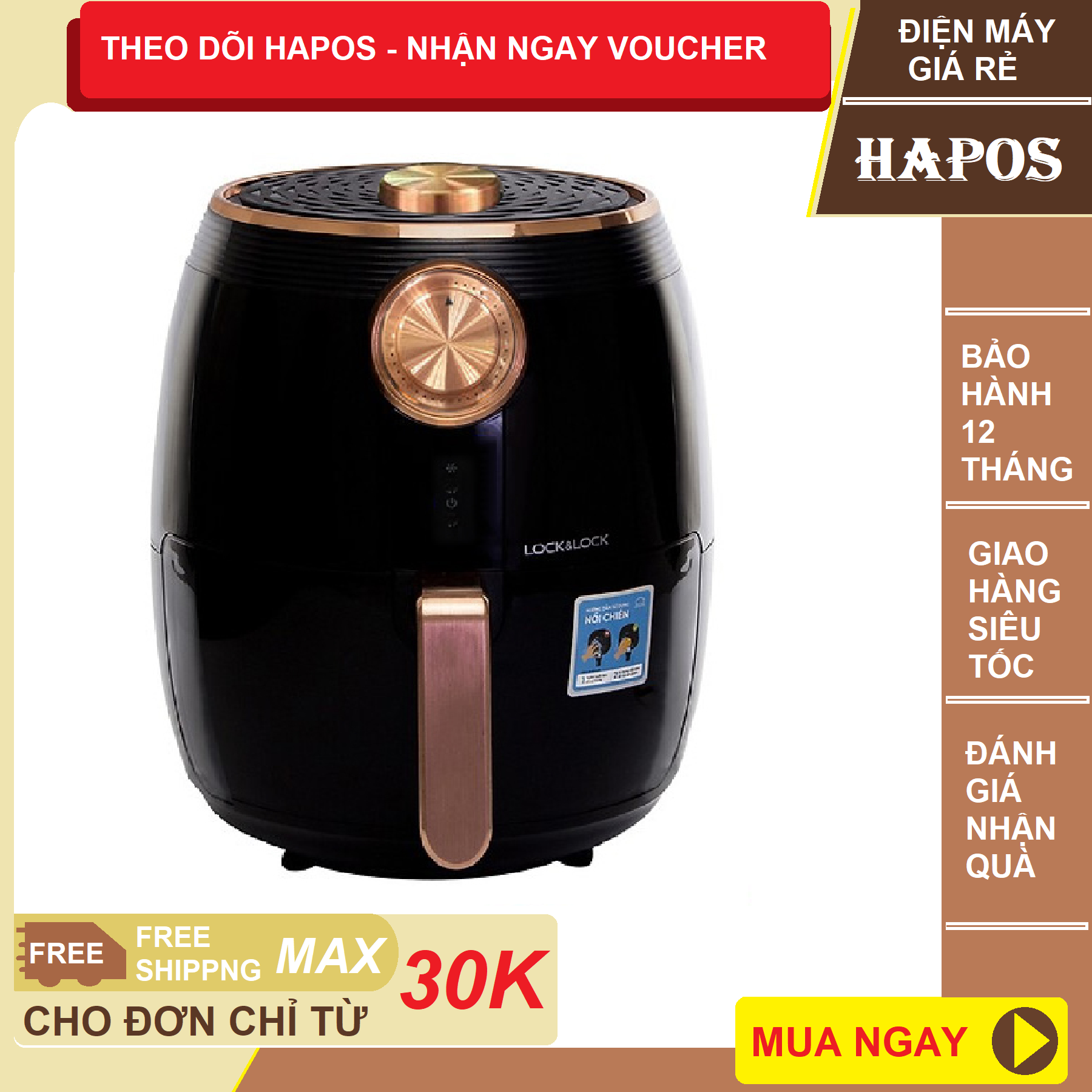 Nồi chiên không dầu lock&lock ejf176blk