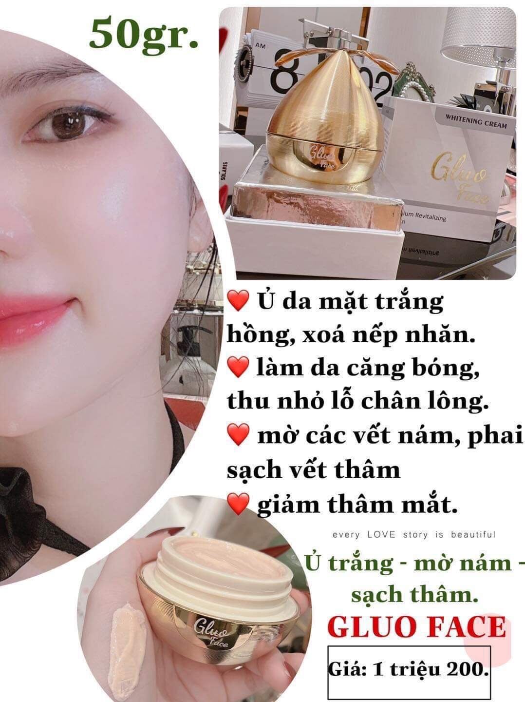 Kem face ủ trắng gluo face whitening cream