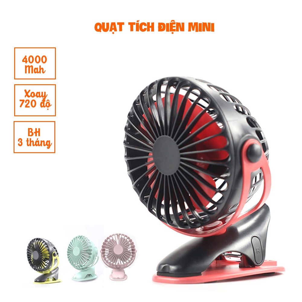 Quạt tích điện - Quạt USB tích điện - Quạt mini tích điện - Quạt để bàn tích điện mini - Quạt tích điện mini - Mianz Mart