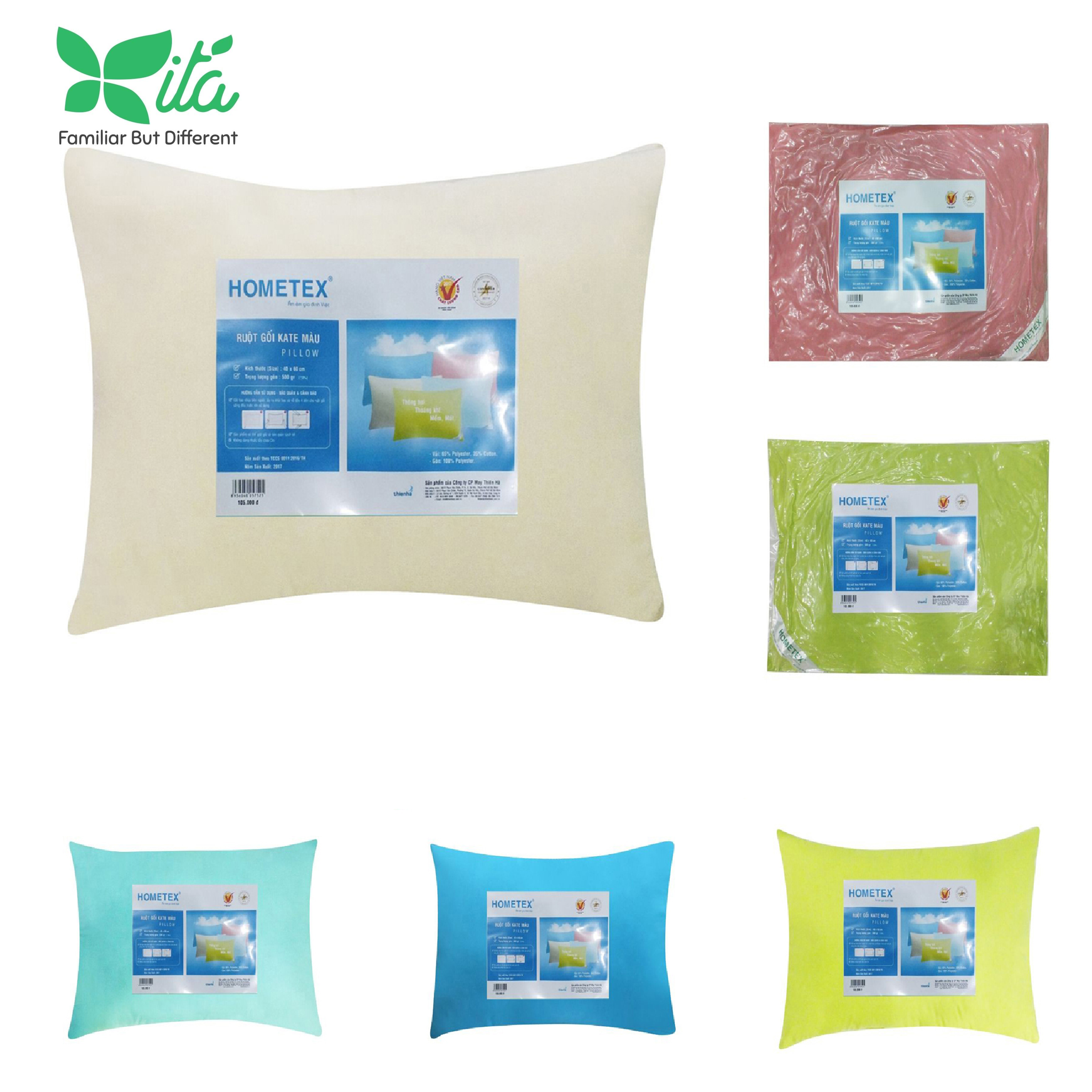 Ruột gối Kate màu, ruột gối đầu, ruột gối ép hơi Hometex