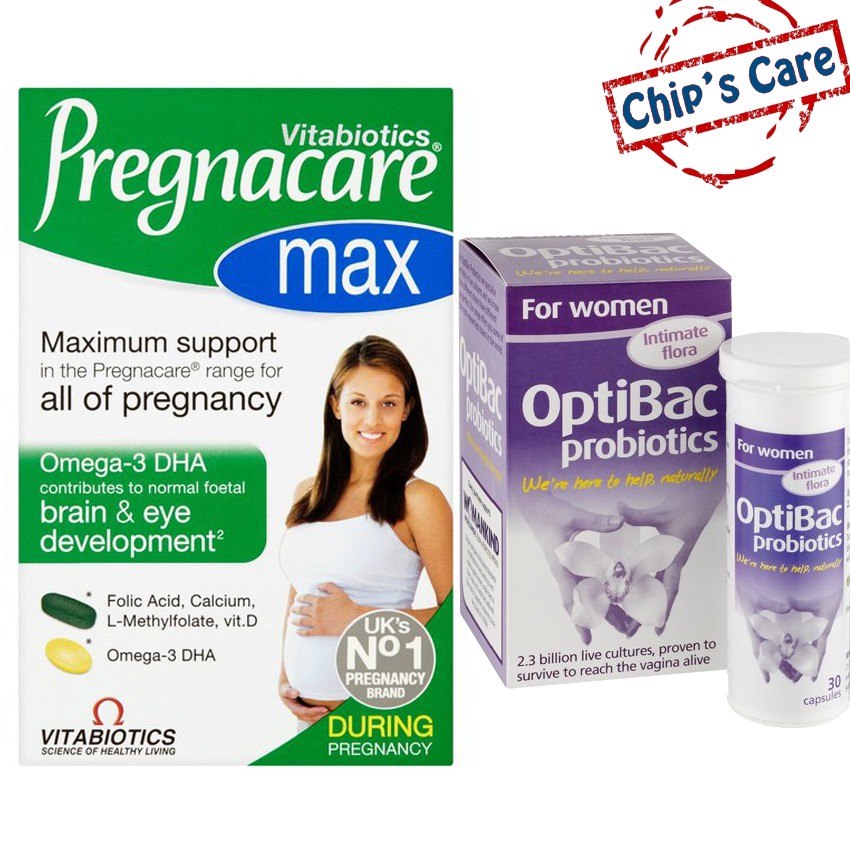 Combo Vitamin Bầu Pregnacare Max Va Men Vi Sinh Optibac Tim 30v Lazada Vn