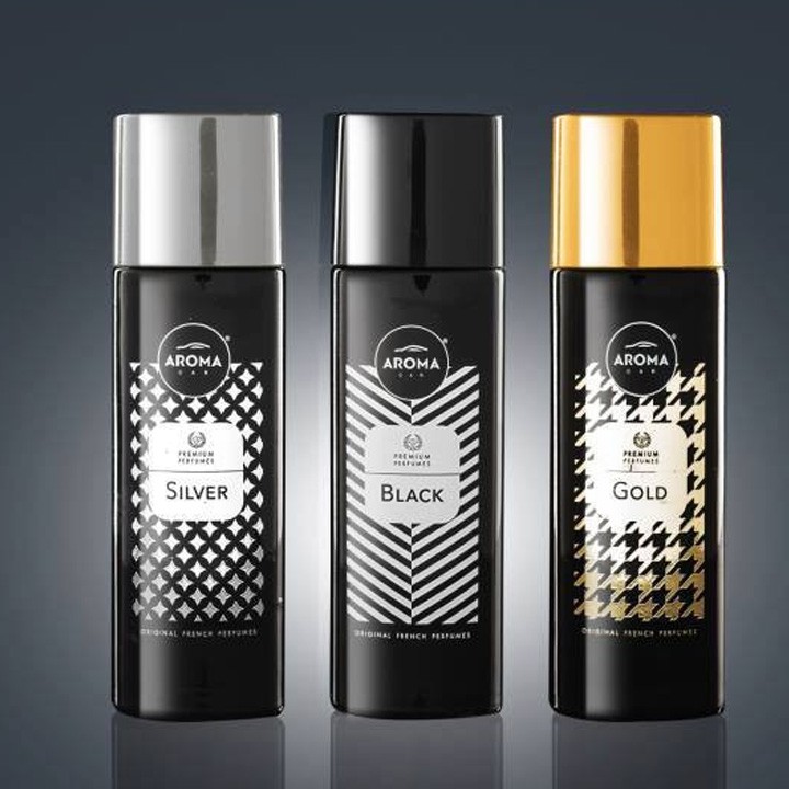 Nước Hoa Khử Mùi Cao Cấp Cho Xe Hơi Aroma Car Prestige Spray 50ml - Tặng kèm Lá thơm Prestige Card - Nhập Khẩu Pháp - Gold/ACPS02