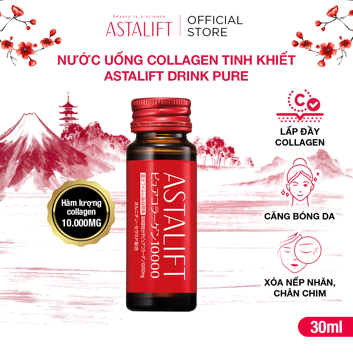 Collagen Astalift dạng nước 10000mg Astalift Drink Pure Collagen 30ml