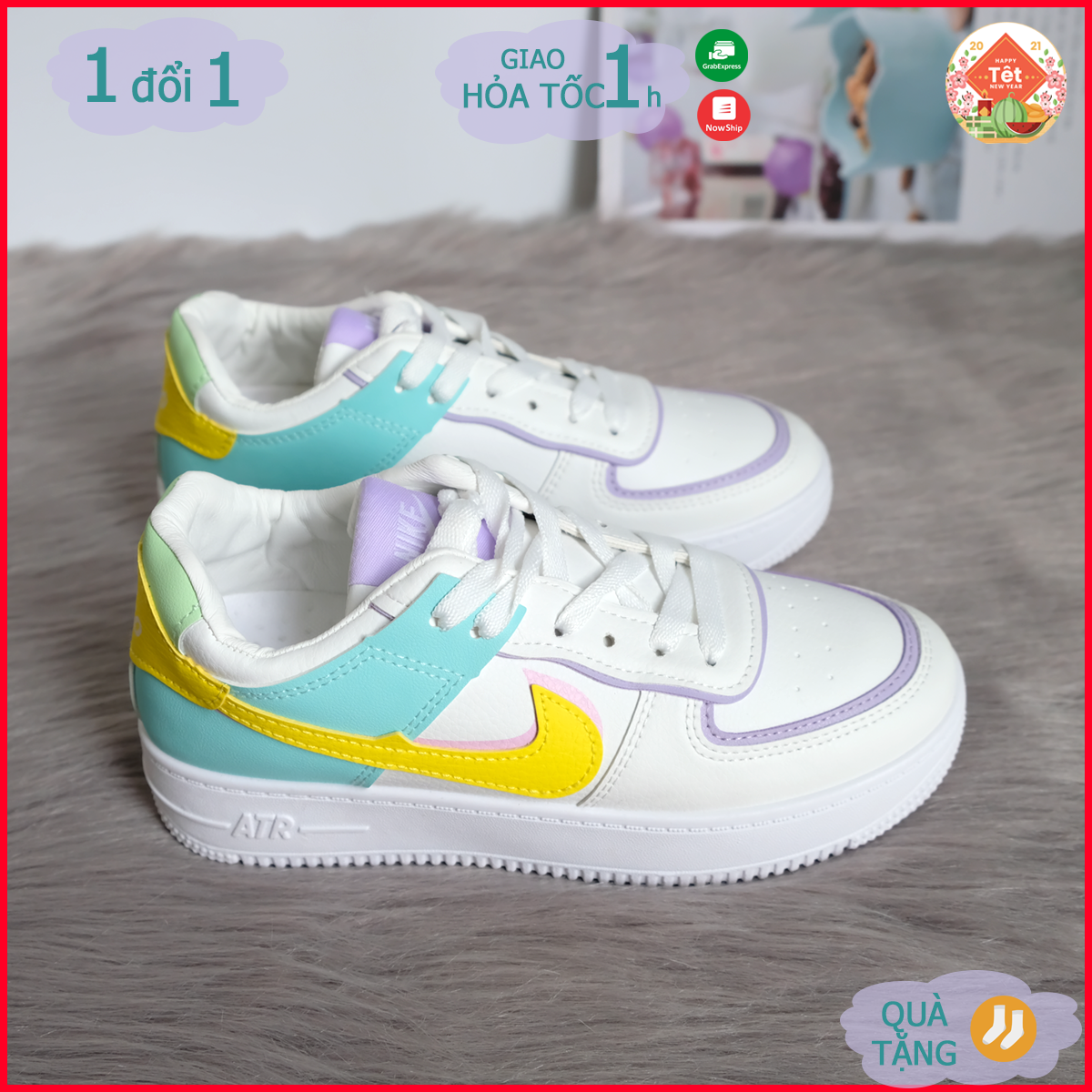 [HCM]Giày bata air force nữ màu xanh giày thể thao sneakers air force nữ màu xanh mẫu tết 2021 - May House shop