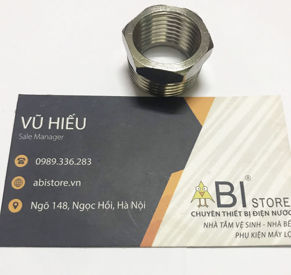 LƠ THU 20/15 (27-21) INOX BÓNG CÀ RÁ NỐI REN INOX GIÁ RẺ ĐẦU NỐI ỐNG NƯỚC KHỚP NỐI