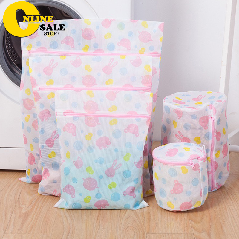 Túi giặt đồ máy giặt hình hoa set 5 chiếc, túi lưới giặt quần áo lót tiện lợi