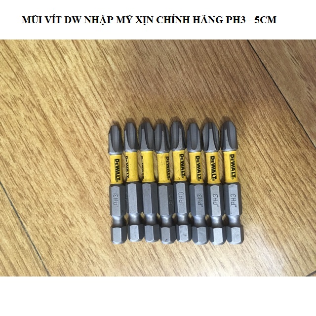 Bộ 5 Mũi Vít DeWalt PH3 loại xịn cao cấp - 5cm