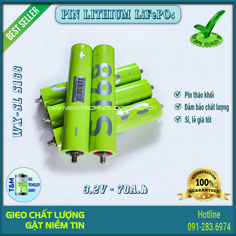 Pin lithium iron phosphate lifepo4 wx sl s168 3,2v 70ah