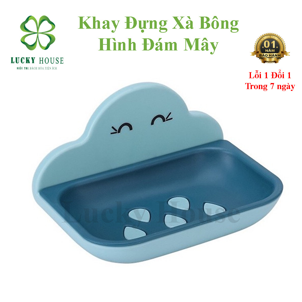 Khay đựng xà phòng, xà bông hình đám mây , kệ đựng đồ nhà tắm 2 lớp bằng nhựa ABS cao cấp