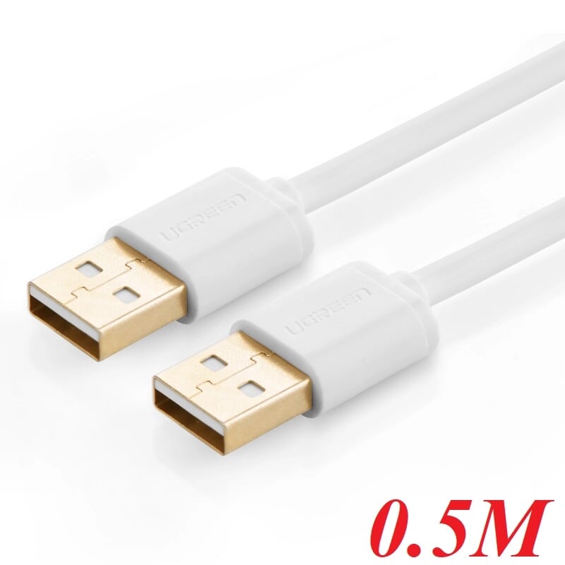 Ugreen 30131 0.5m màu trắng cáp 2 đầu usb 2.0 vỏ nhựa pvc us102