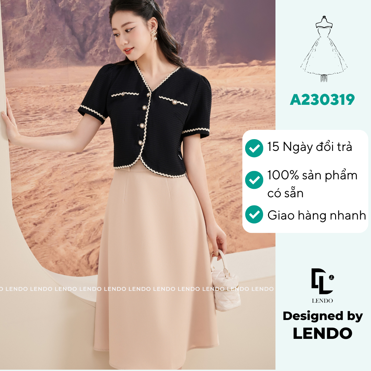 Áo croptop viền ren lendo a230319