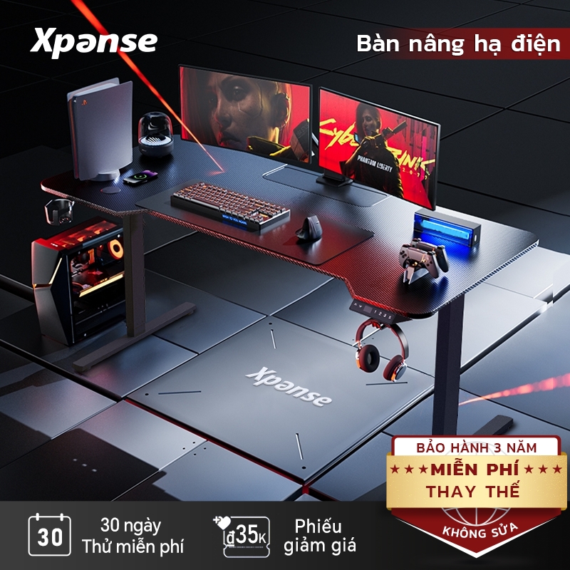 Xpanse bàn gaming Nâng Hạ Thông Minh Bàn Làm Việc Chân thép đặc bàn bệt Trò chơi dành riêng