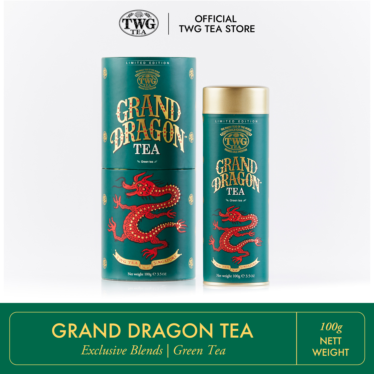 [Phiên bản giới hạn] Trà TWG Tea - Grand Dragon Tea (100g) | Trà Xanh