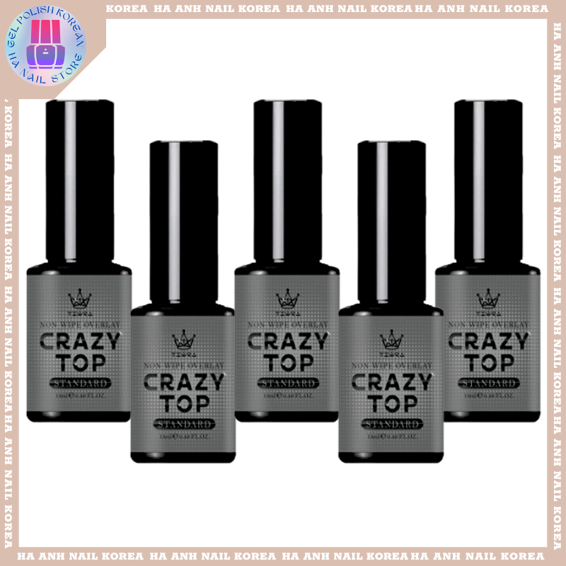 "Gracia Jin.B": Combo 5 chai Crazy Top 14ml - Sơn gel top bóng cường lực hàn quốc cực bền không ố vàng Độ bóng cao Chống nước