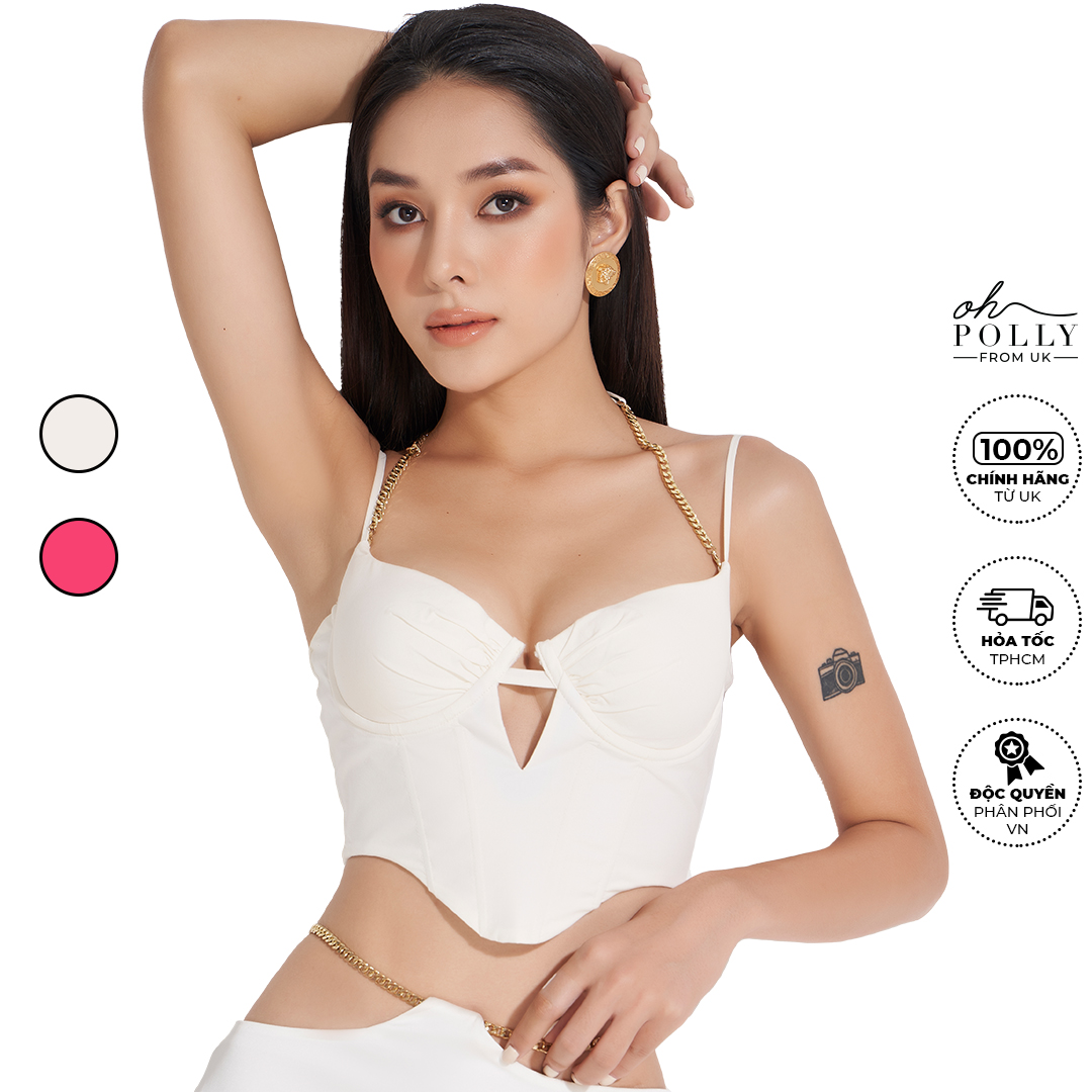 Oh Polly - Áo 2 dây corset cúp ngực, khoét ngực sang chảnh sexy