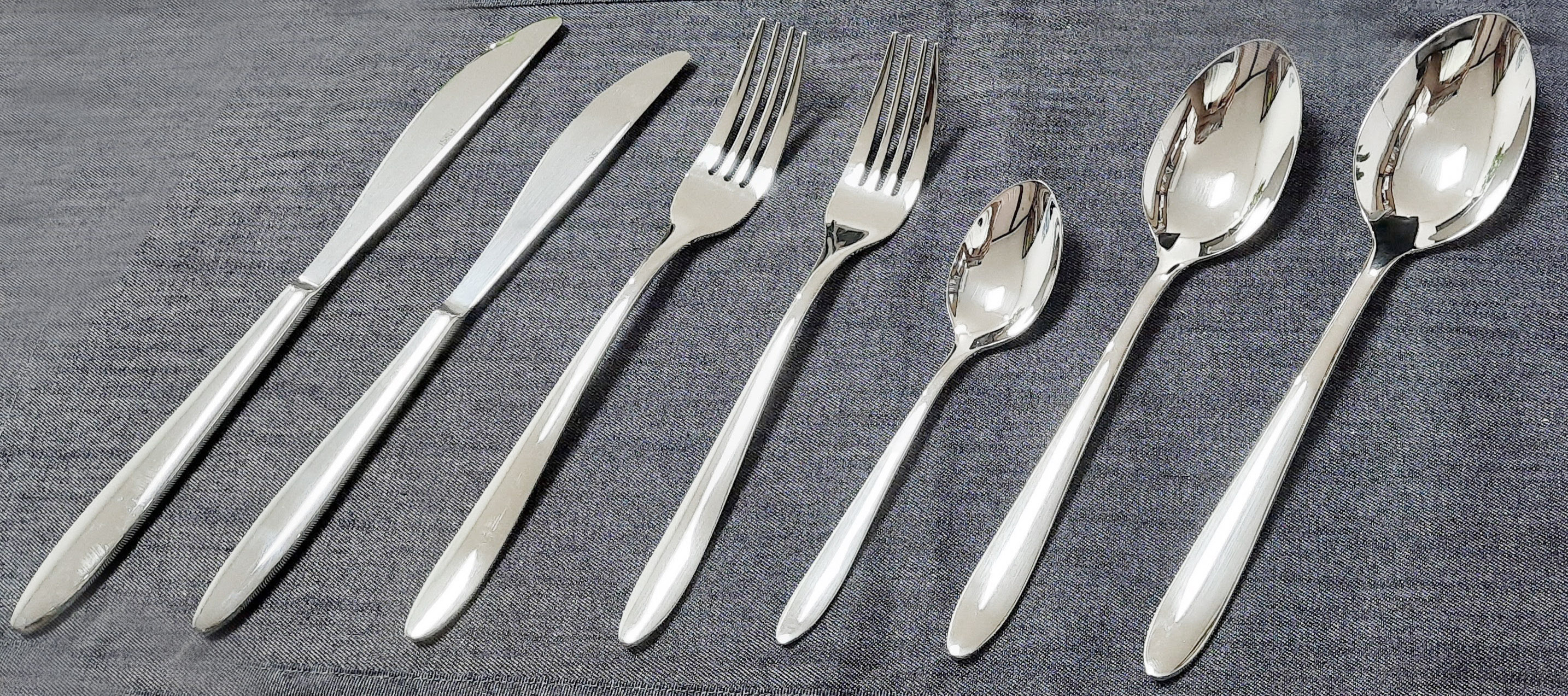 Bộ 7 món dao muỗng nĩa bàn tiệc Inox cao cấp