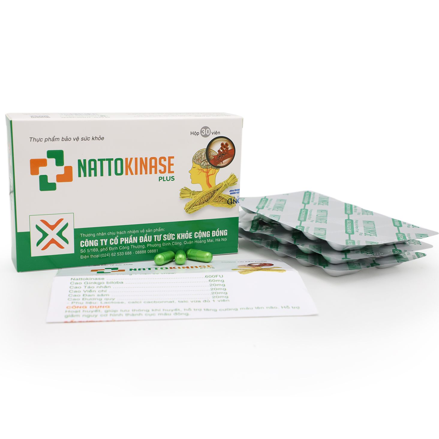 Viên uống phòng ngừa tai biến và đột quỵ - hoạt huyết Nattokinase, giúp lưu thông khí huyết, tăng cường máu lên não