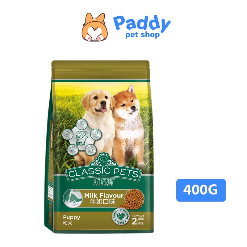 [400g] Hạt Classic Pets Cho Chó Con - Vị Sữa