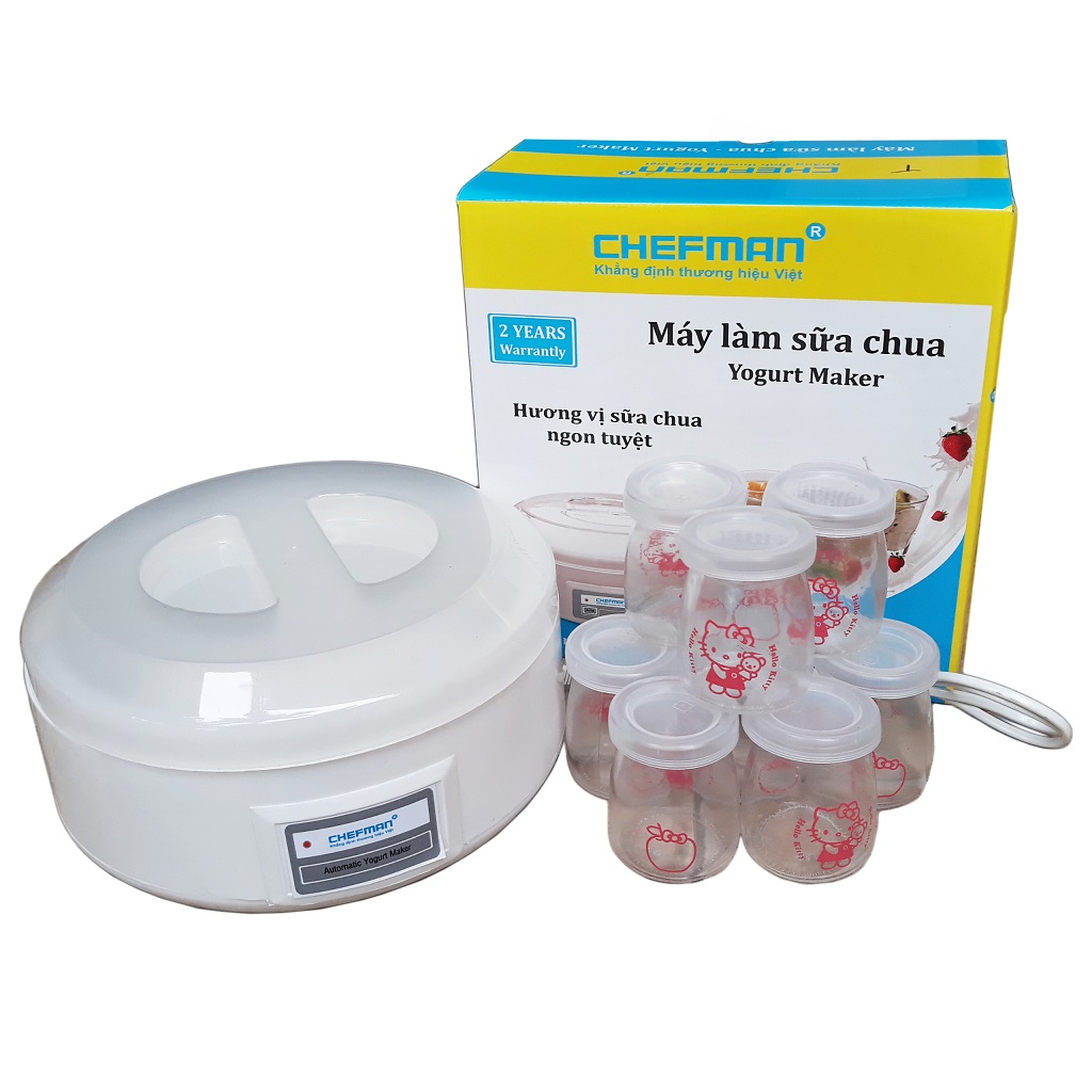 Máy Làm Sữa Chua Chefman dung tích 1,6l tặng 8 cốc thuỷ tinh,máy ủ sữa chua,Máy Làm Sữa Chua có 2 chế độ làm sữa chua tại nhà nhanh chóng,tiện dụng,an toàn,đảm bảo sức khoẻ gia đình bạn ,giải nhiệt mùa hè,HÀNG CAO CẤP , BH 1 NĂM