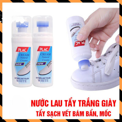Chai tẩy trắng giày plac có đầu cọ mềm, chai chùi giày trắng, chai tẩy giày trắng, chai tẩy trắng giày dép