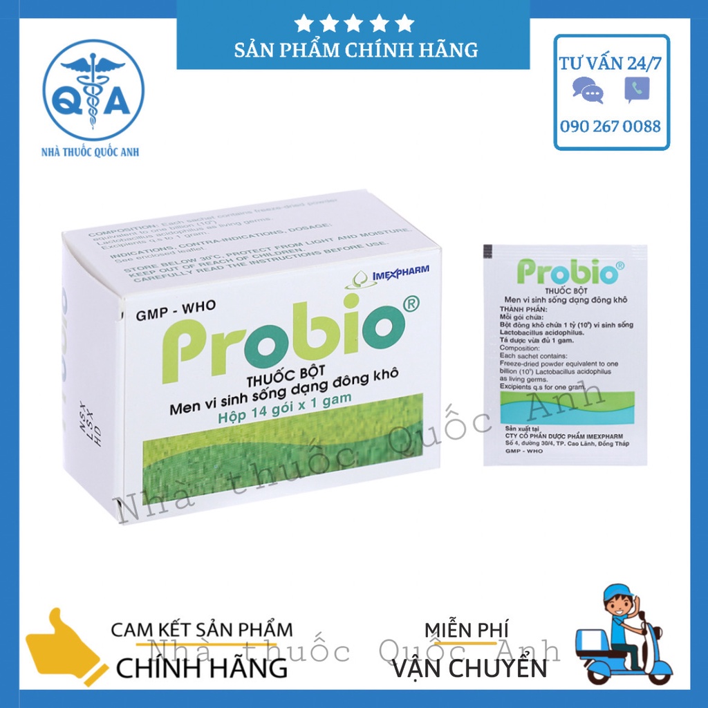 Men tiêu hóa Probio IMP tăng cường hệ vi sinh đường ruột , giảm đầy bụng, ợ hơi Hộp 14 gói