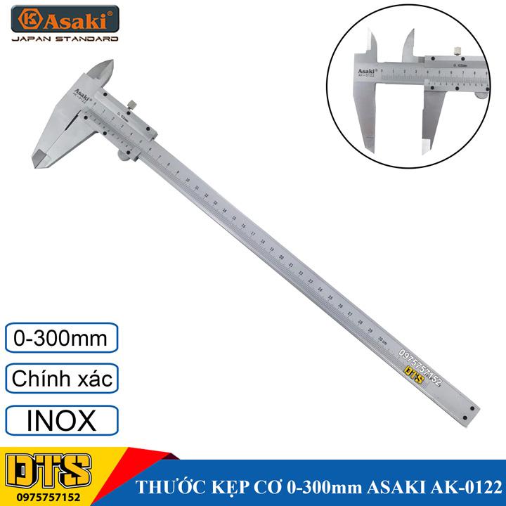 Thước kẹp cơ khí cao cấp Inox 0-300mm Asaki, độ chính xác cao, công nghệ Nhật Bản  (Thước cặp cơ Asaki)