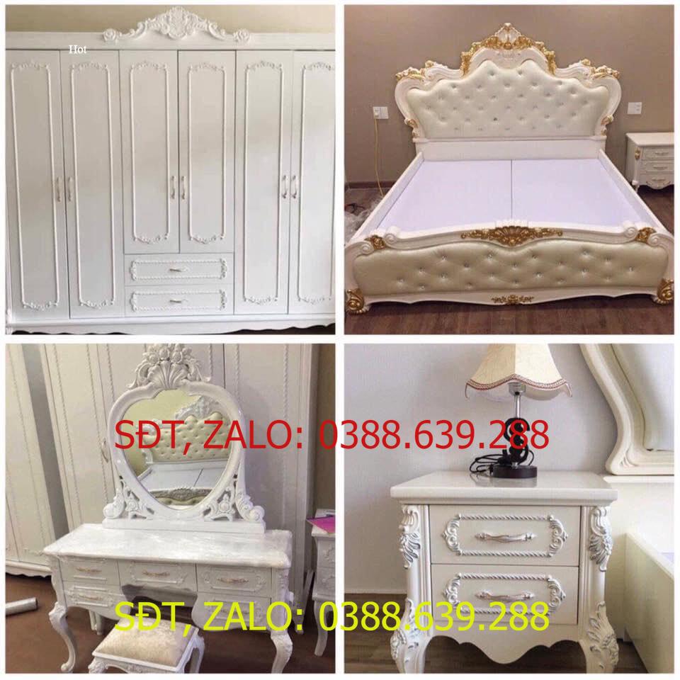 combo bộ giường tủ tân cổ điển 06 .