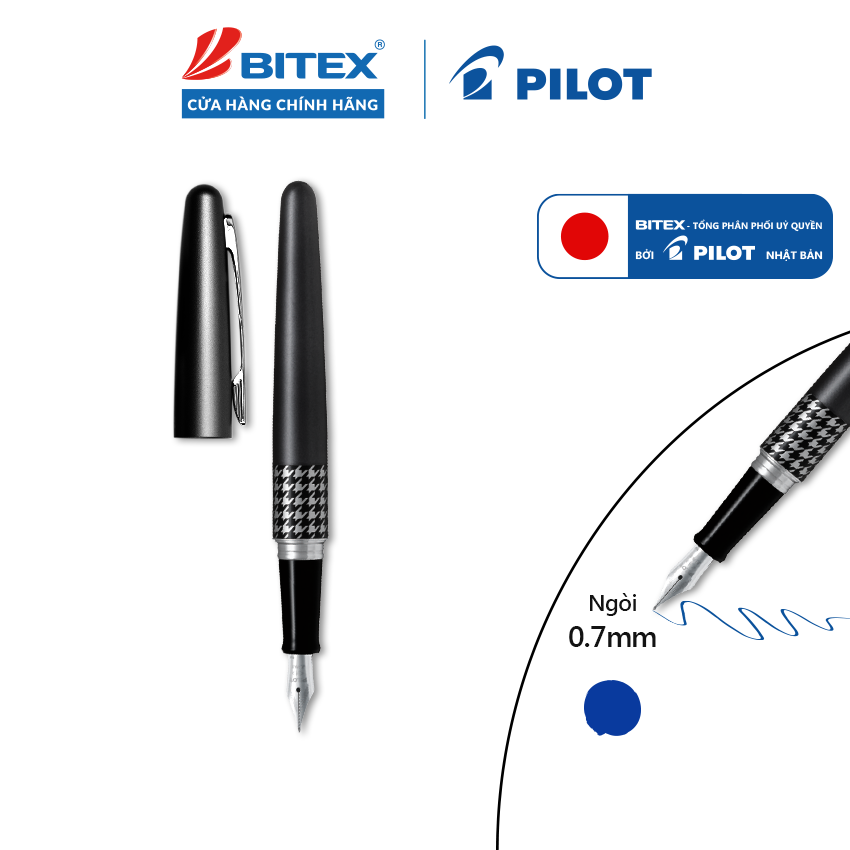 Bút máy ký cao cấp Pilot Mr FP-MR3-F-HT-K, tip 0.7mm hàng chính hãng Nhật Bản, thân kim loại, sang trọng, dành cho doanh nhân