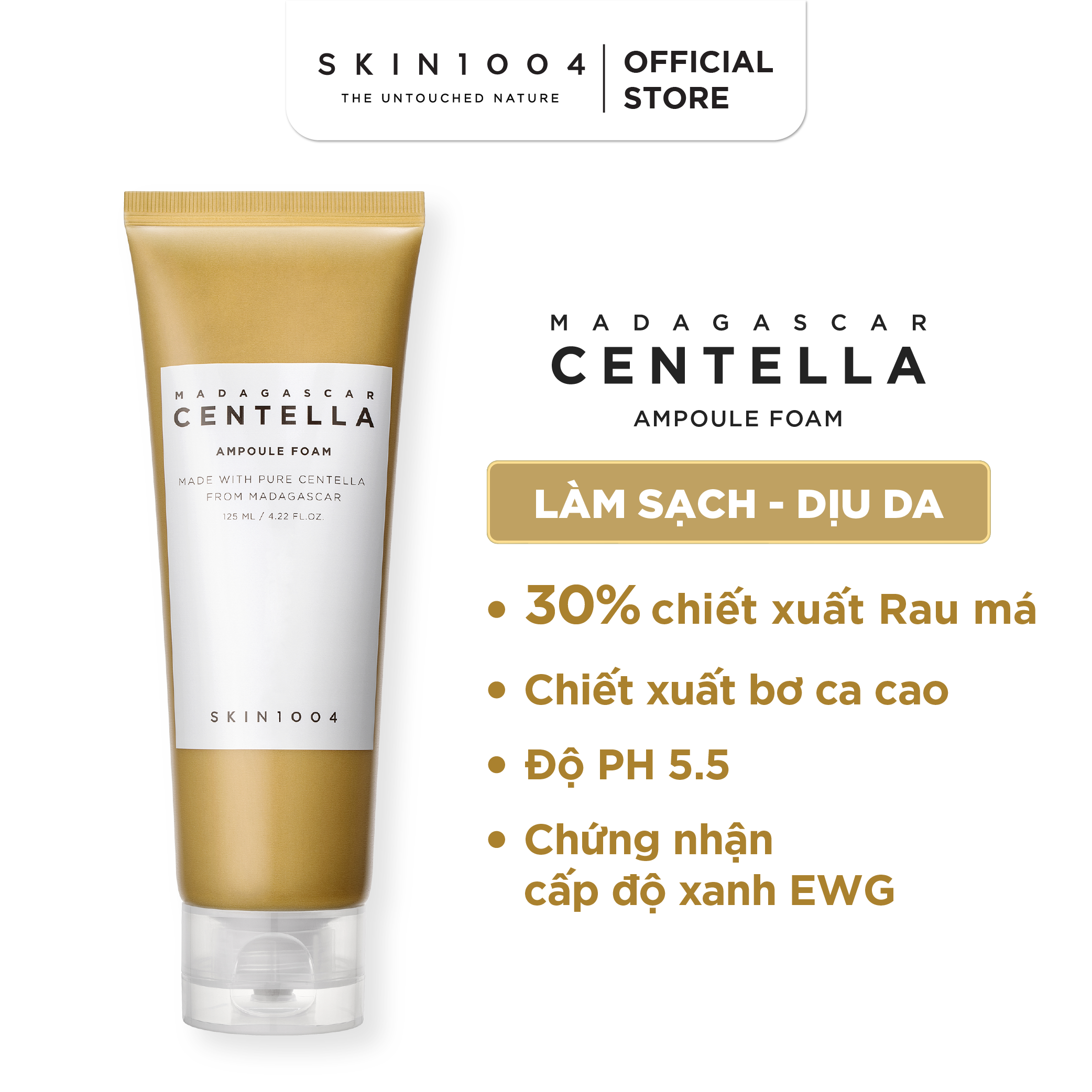 SỮA RỬA MẶT LÀM SẠCH, LÀM DỊU, PHỤC HỒI DA SKIN1004 MADAGASCAR CENTELLA AMPOULE FOAM