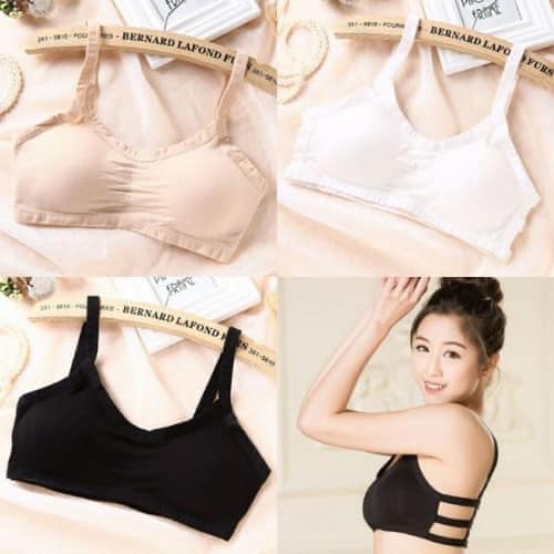 Áo bra học sinh áo lót ngực 3 dây có đệm mỏng cho bé gái đi học chất liệu cotton co giãn thoải mái