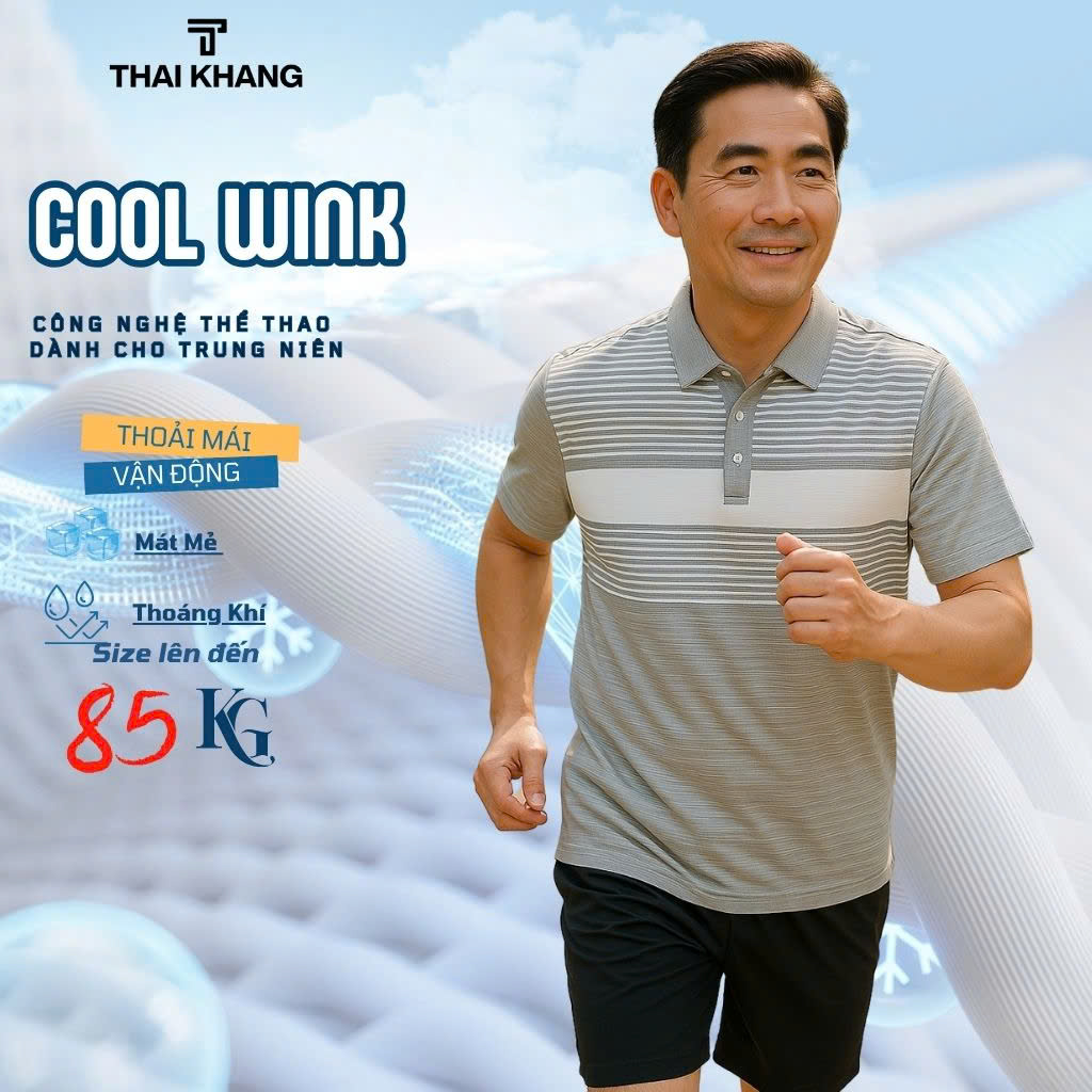 Áo polo nam trung niên THÁI KHANG vải thun lạnh co dãn 4 chiều form thoải mái cho bố ATK36