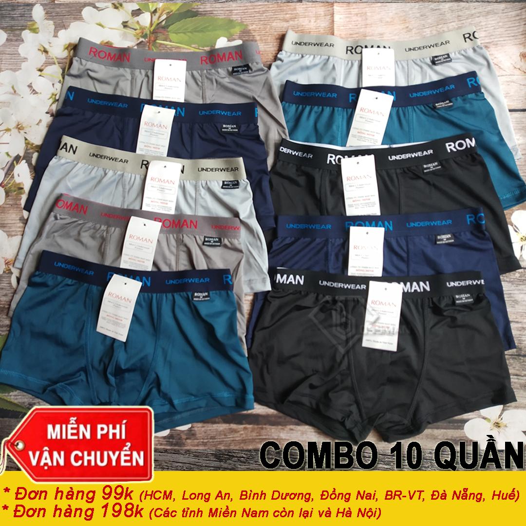 [HCM]COMBO 10 QUẦN LÓT ĐÙI QUẦN BOXER NAM THUN LẠNH CAO CẤP