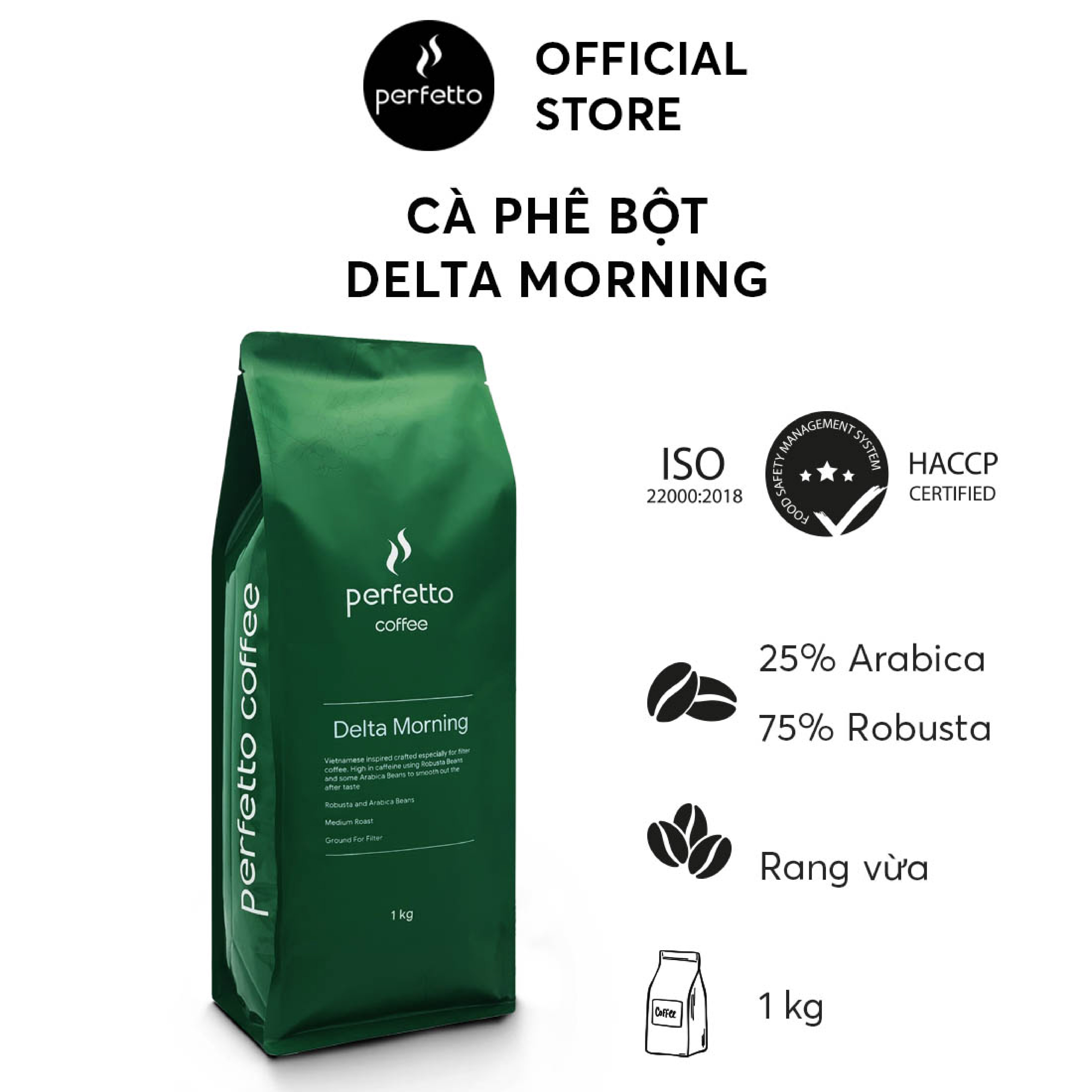 Cà phê bột Delta Morning 1000g