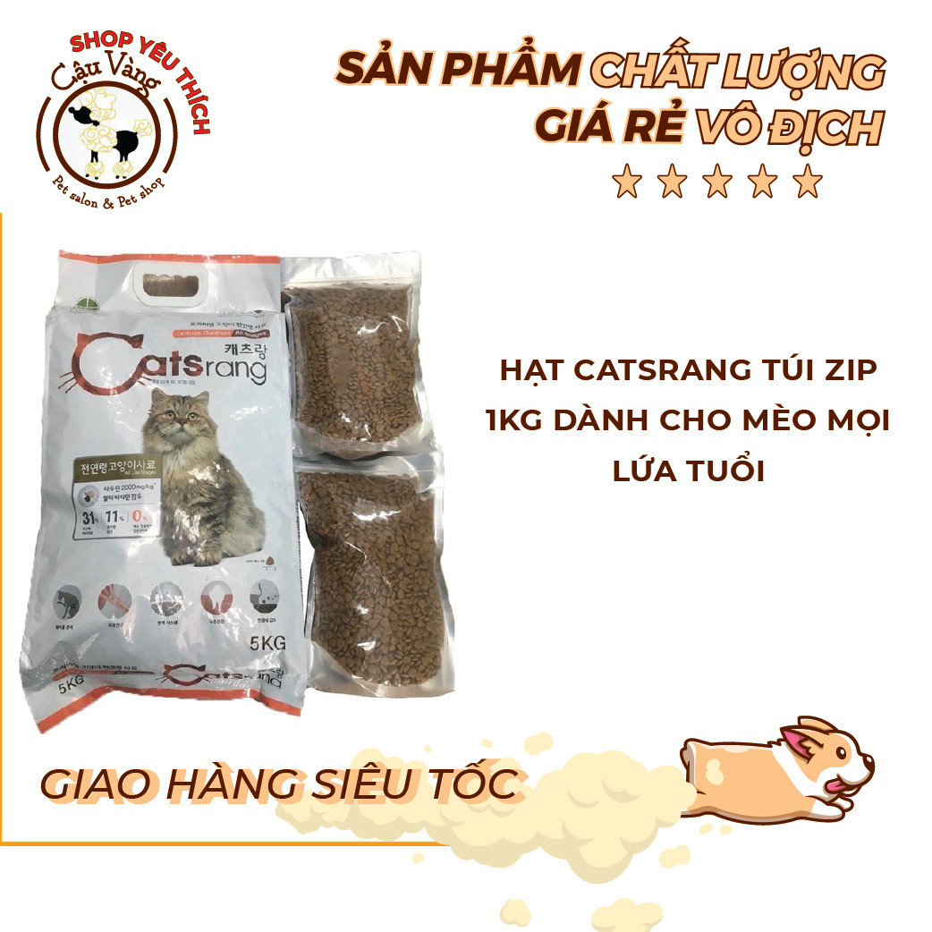 Thức ăn hạt cho mèo CATSRANG Hàn Quốc - Túi 1kg hạt Catsrang