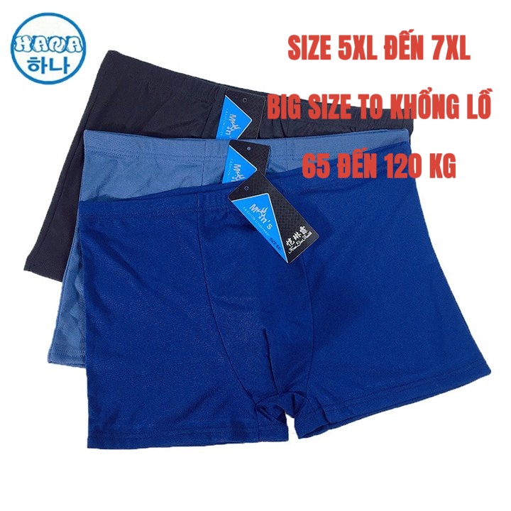 [HCM]Quần lót nam boxer đùi lụa sữa cao cấp BIG SIZE SIZE LỚN (5xl đến 7xl) quan lot nam quần sip nam 65 đến 120 kg