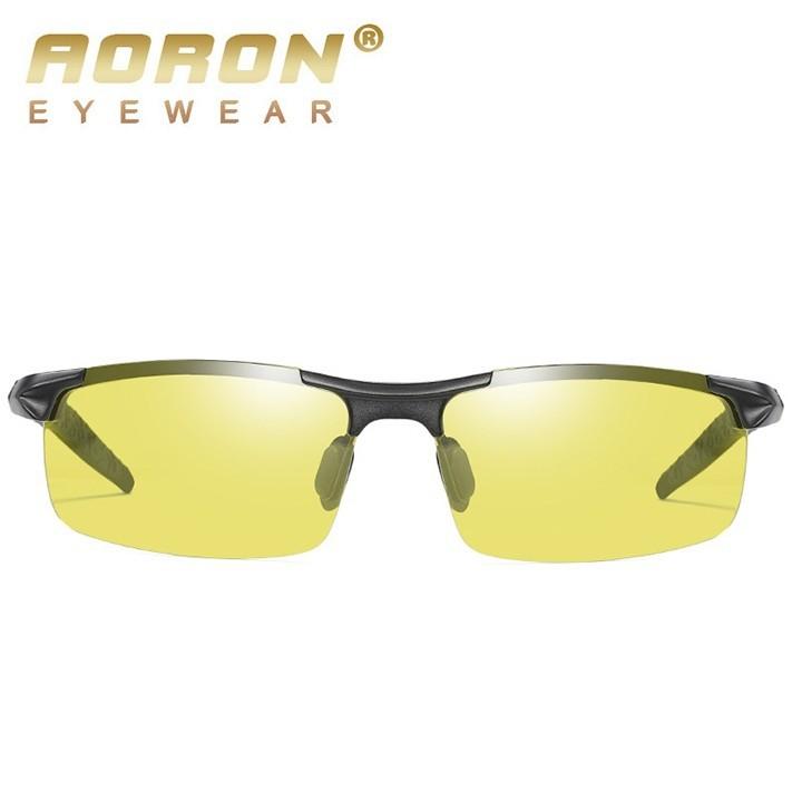 Kính đổi màu đi ngày và đêm gọng kim loại nhẹ, mắt kính polarized phân cực, chống UV