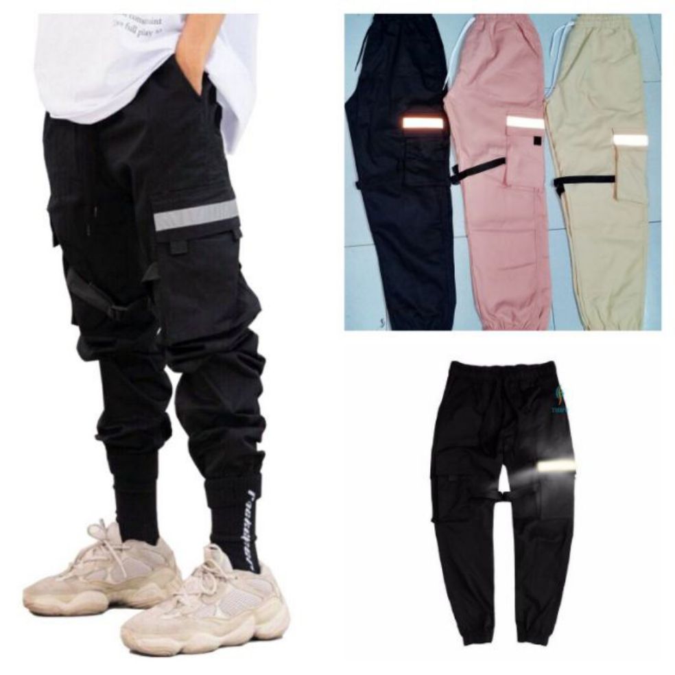Quần jogger kaki túi hộp phản quang