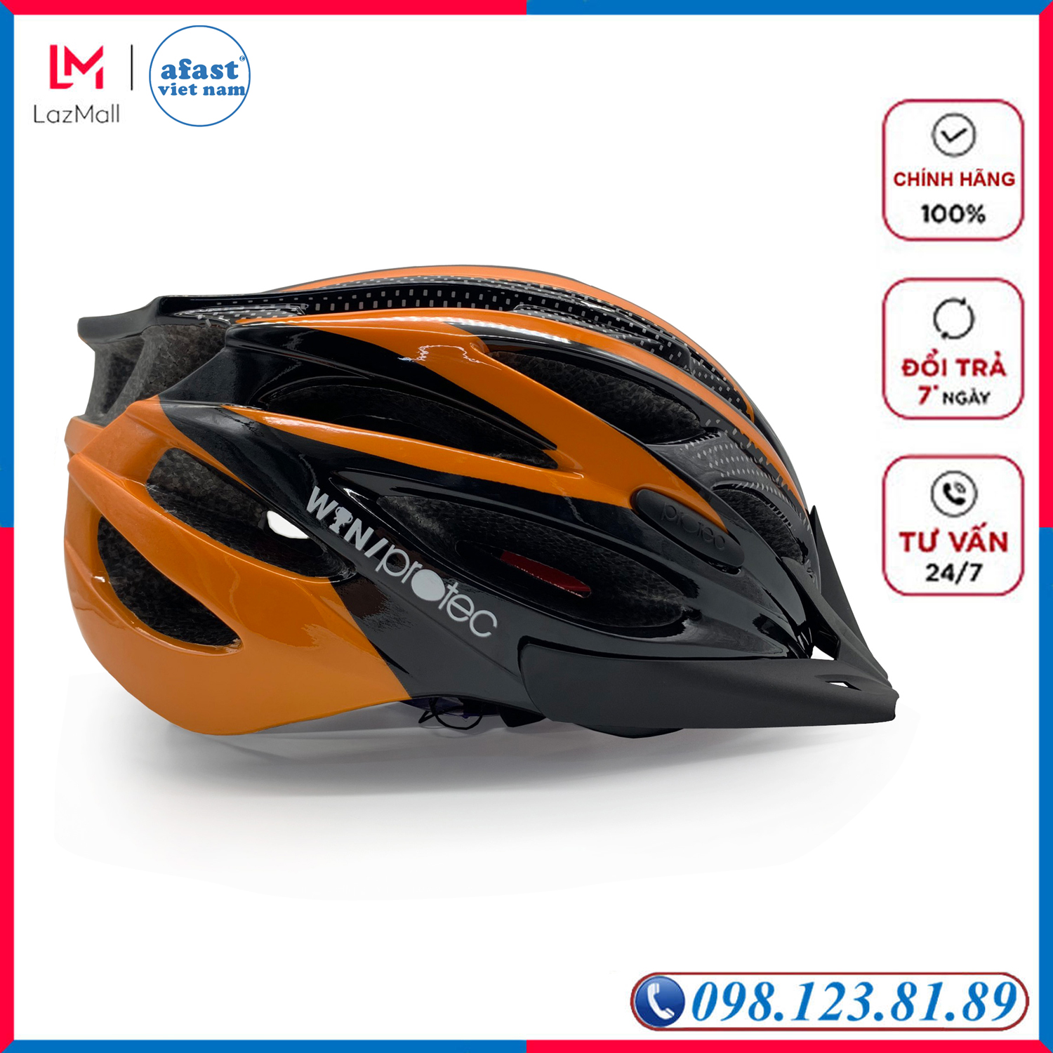Mũ bảo hiểm xe đạp người lớn, nón bảo hiểm xe đạp tiêu chuẩn Châu Âu, thời trang siêu Hot Protec Win 002 - AFAST VIỆT NAM