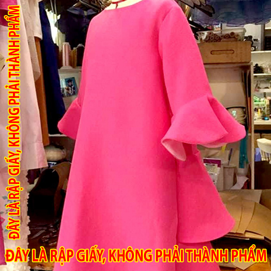 Rập Giấy WW027 - Đầm tay chuông Bèo tầng