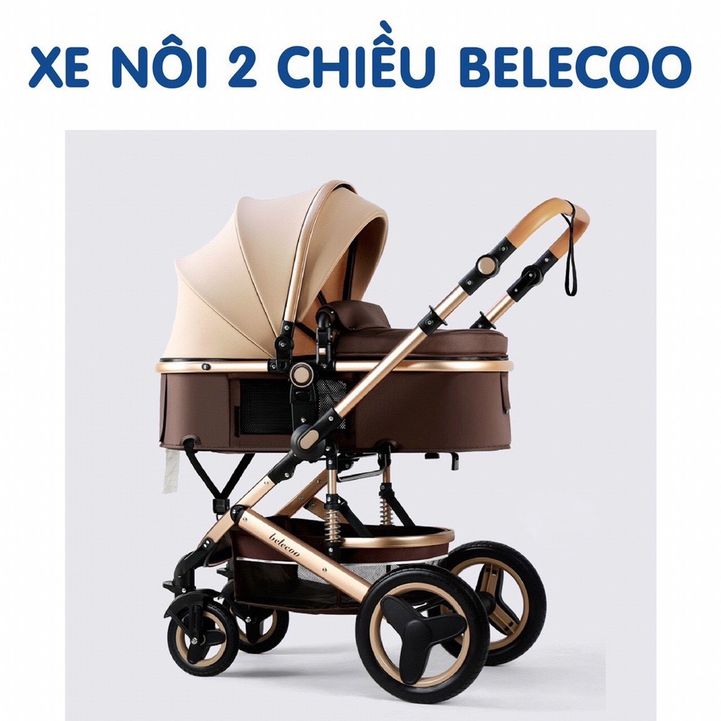 Xe Nôi Belecoo cao cấp đẩy 2 chiều gấp gọn siêu tiện dụng cho mẹ và bé