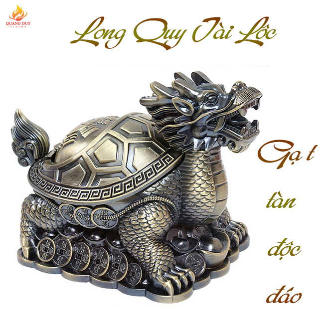 Gạt tàn thuốc lá hình lân quy phong thủy độc đáo mới lạ dễ vệ sinh GTT74