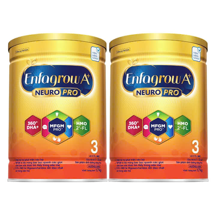 [HCM]﻿Bộ 2 Sữa bột Enfagrow A + neuropro số 3 1.7kg